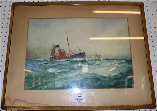William Minshall Birchall (1884-1941) North Sea Fishers, 10 x 14in.